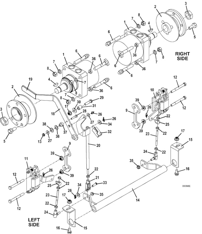 Wheel Motor and Brake Assembly Diagram