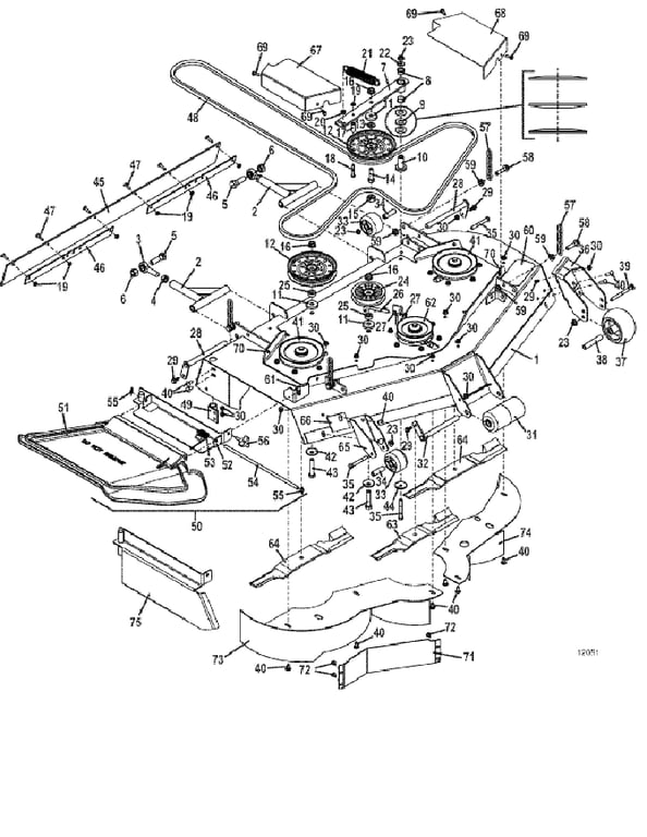 48 Inch deck assembly