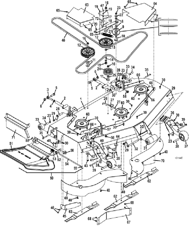 61 Inch deck assembly