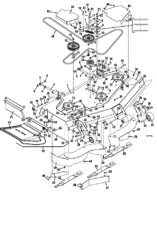 61 Inch deck assembly