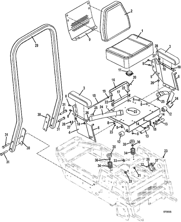 Seat and ROPS Assembly