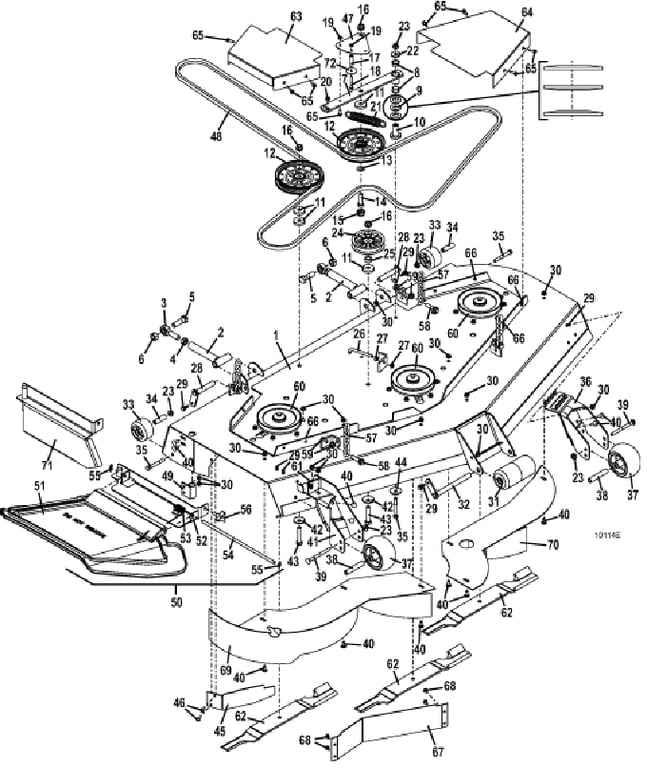 61 Inch deck assembly