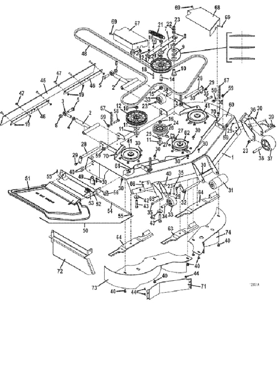48 Inch deck assembly