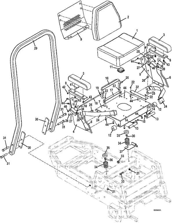 Seat and ROPS Assembly
