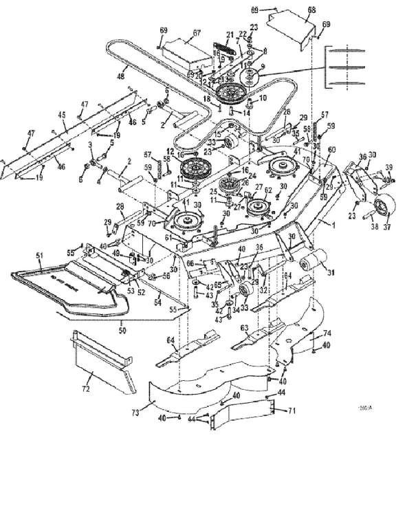48 Inch deck assembly
