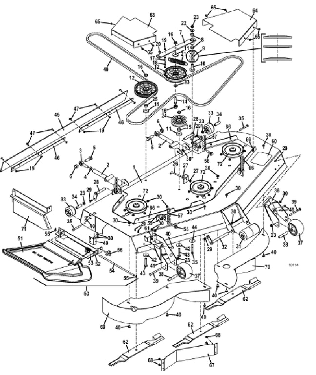 61 Inch deck assembly