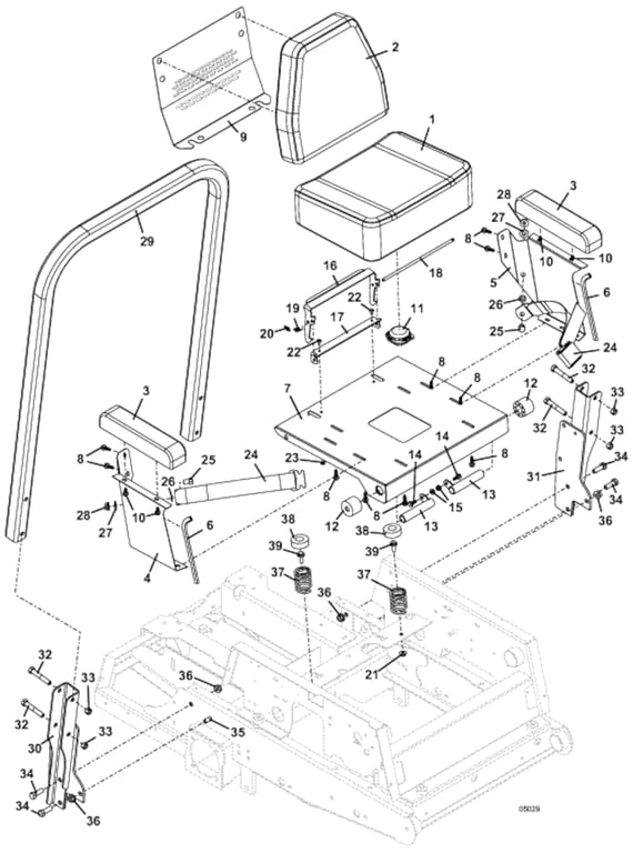 Seat and ROPS Assembly