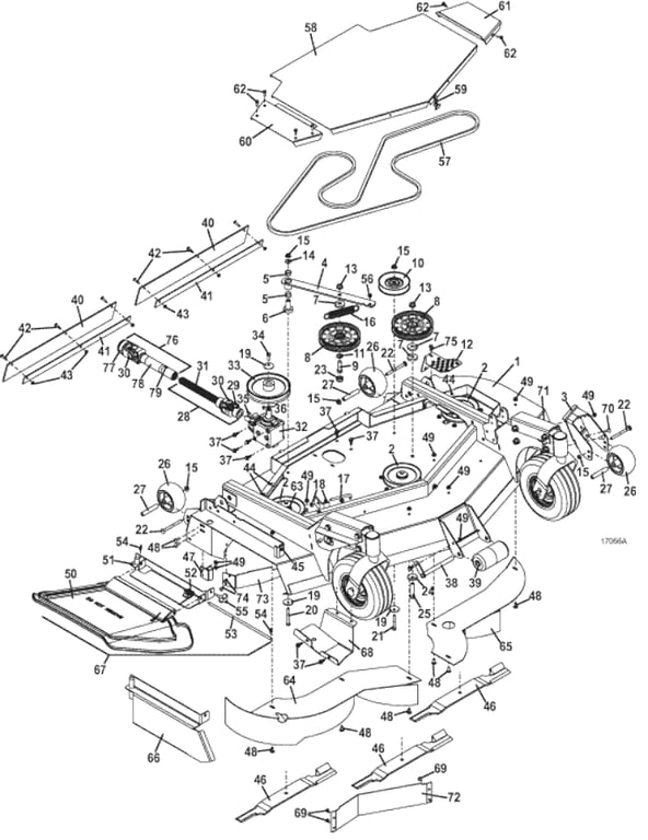 3661 61 Inch Mower Assembly