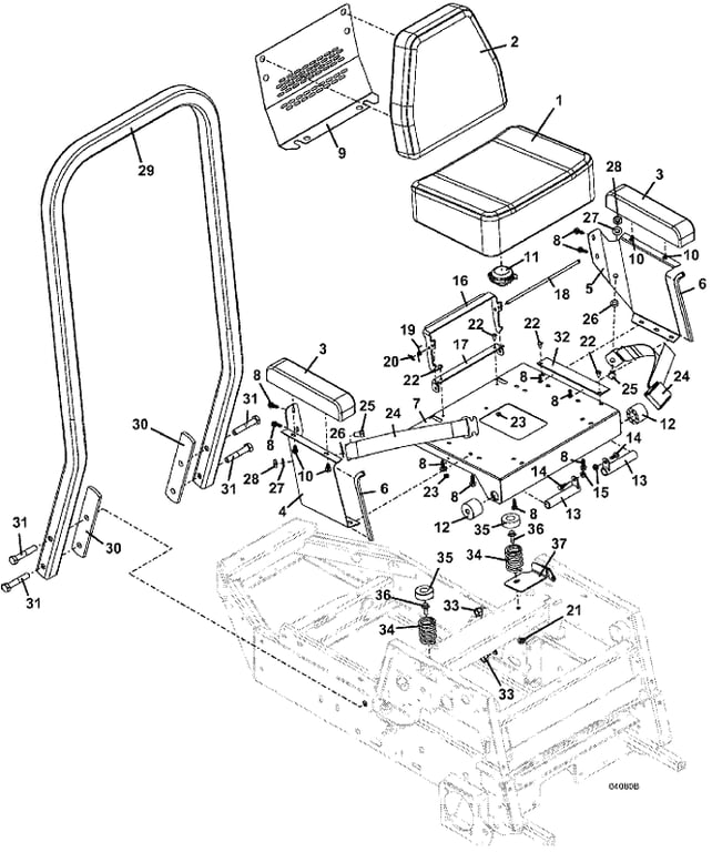 Seat and ROPS Assembly