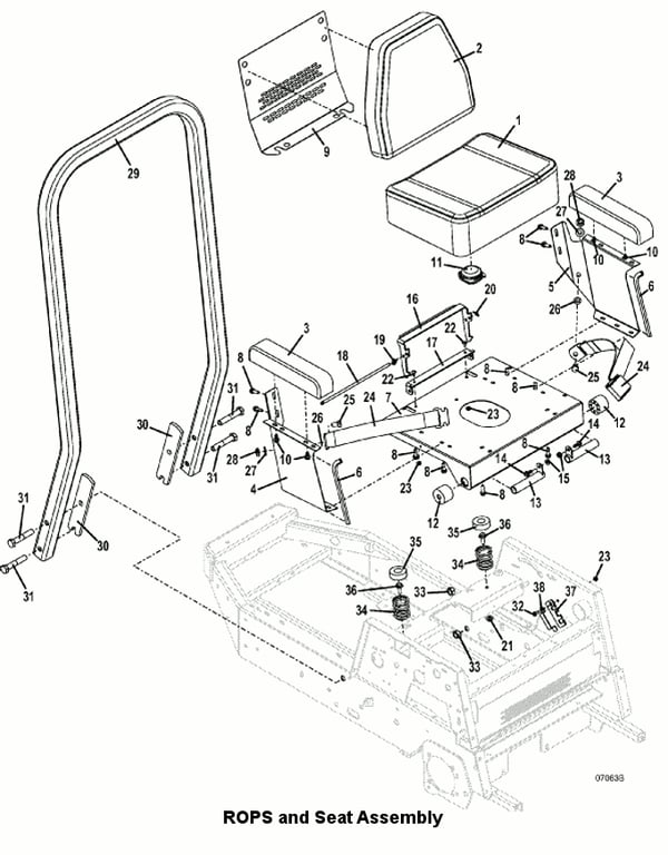 ROPS and Seat Assembly