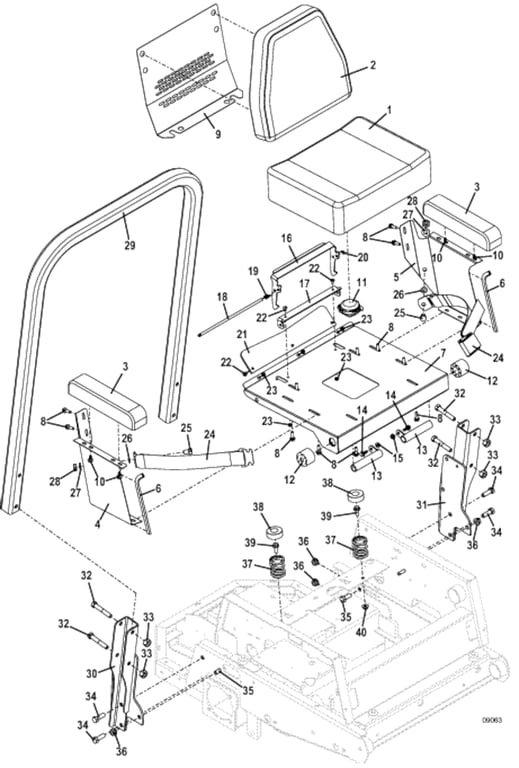 ROPS and Seat Assembly