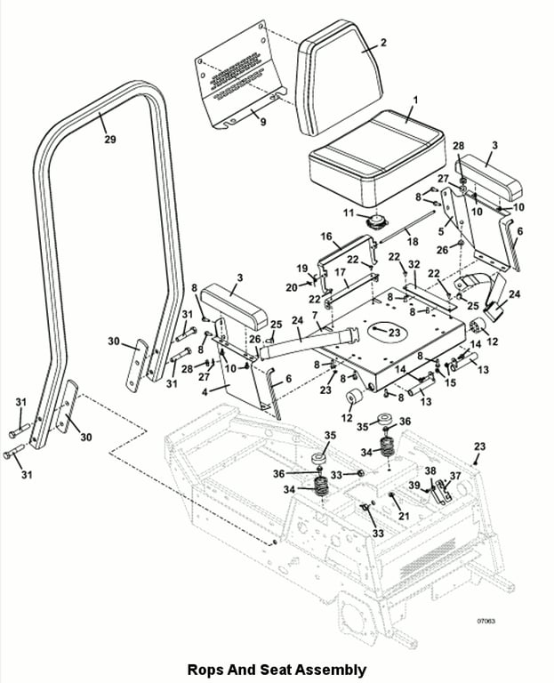 ROPS and Seat Assembly