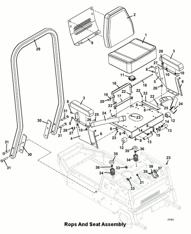 ROPS and Seat Assembly