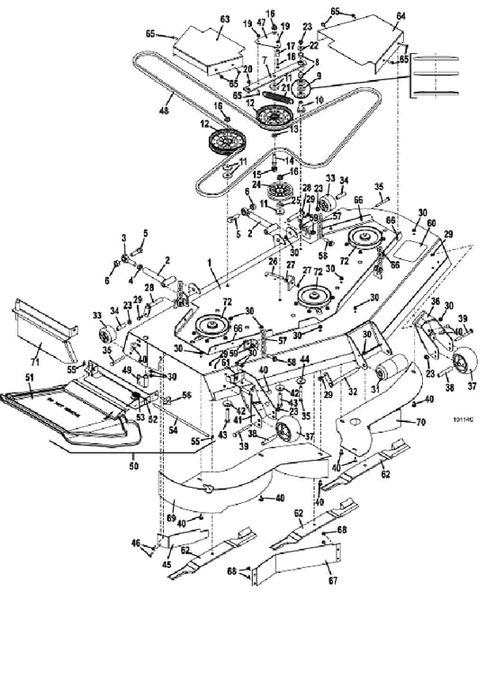 61 Inch deck assembly