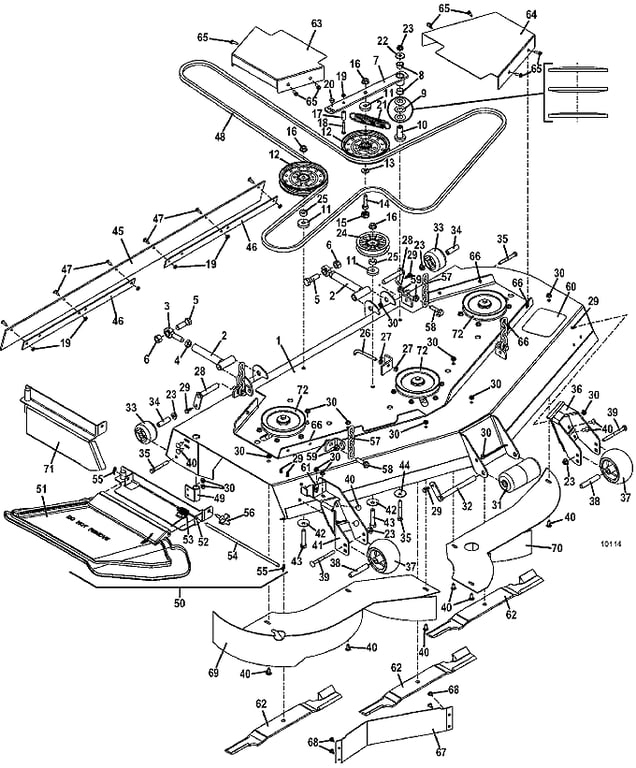 61 Inch deck assembly