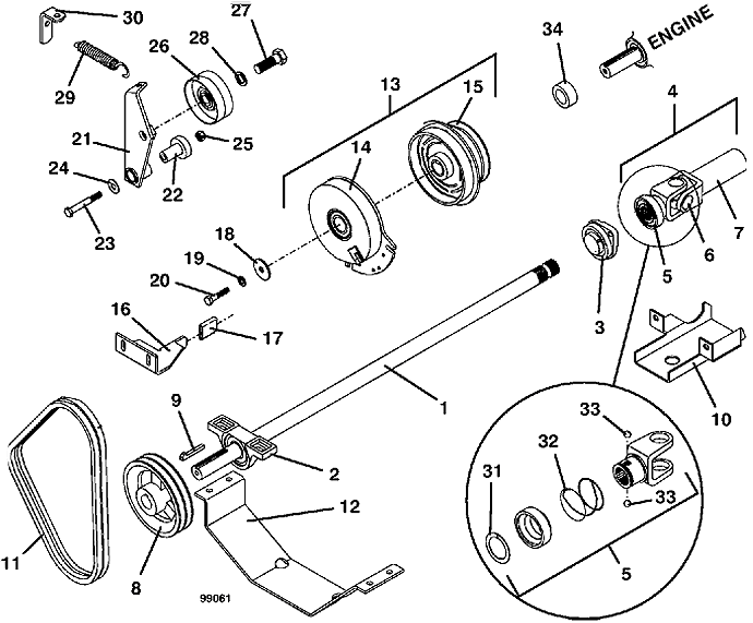 PTO Shaft and Clutch Assembly