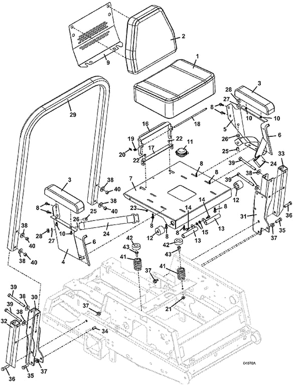 Seat and ROPS Assembly