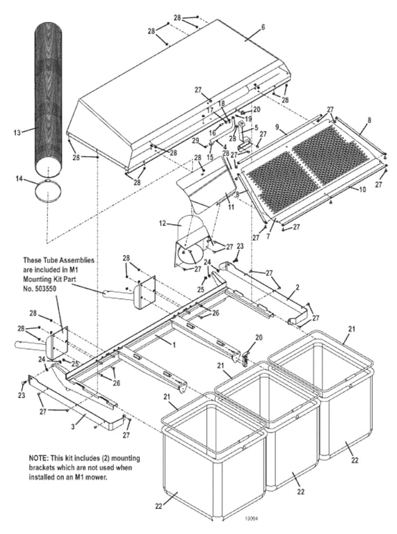 Model 12HT Catcher Part Number 504193 for M1 Series MidMount Tractors