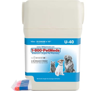 U-40 Syringes for ProZinc & Vetsulin Insulin .5cc 29g x 1/2" 100ct W/Sharps container-product-tile