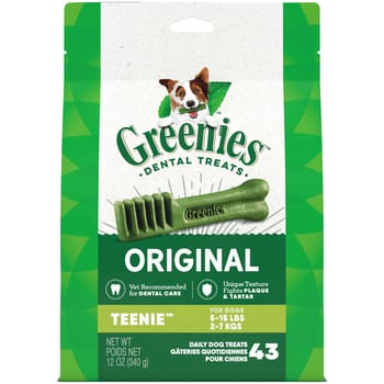 GREENIES Original TEENIE Natural Dental Dog Treats - 12 oz. Pack (43 Treats)-product-tile