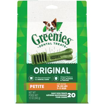 Greenies Original Petite Natural Dental Dog Treats - 12 oz. Pack (20 Treats)-product-tile