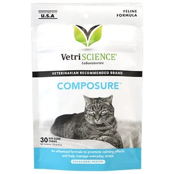 VetriScience Composure Calm & Confident Vet Formulated Calming Supplement for Cats Chicken Flavor - 30 ct-product-tile