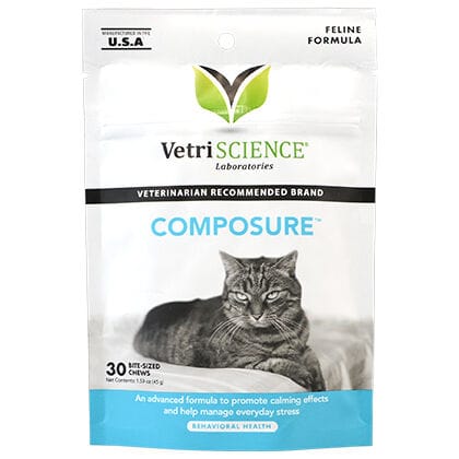 VetriScience Composure Calm & Confident Vet Formulated Calming Supplement for Cats Chicken Flavor - 30 ct product detail number 1.0