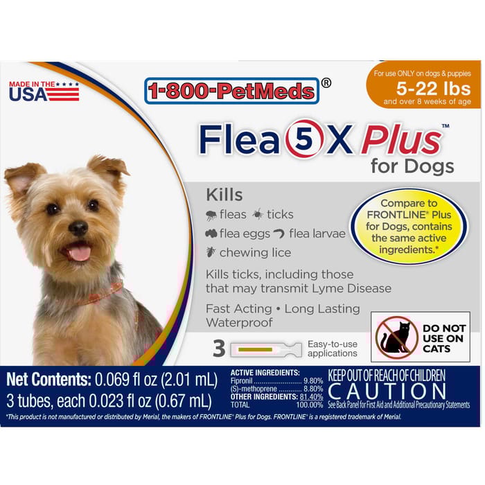 Flea5X Plus 3pk Dogs 5-22 lbs product detail number 1.0
