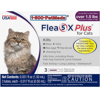 Flea5X Plus (Generic fipronil + (S)-methoprene) Flea and Tick Topical for Dogs and Cats-product-tile