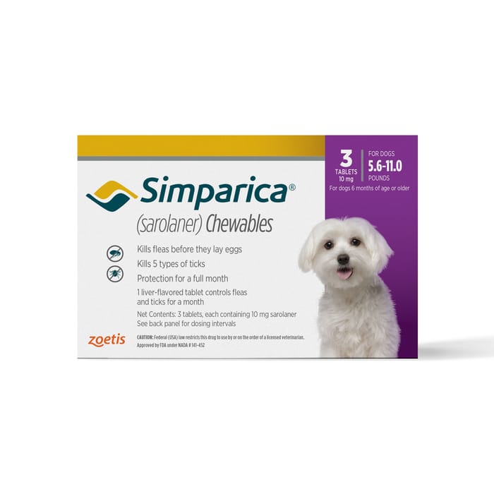 Simparica 3pk 5.6-11.0 lbs product detail number 1.0