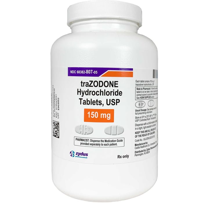Trazodone 150 mg (sold per tablet) product detail number 1.0
