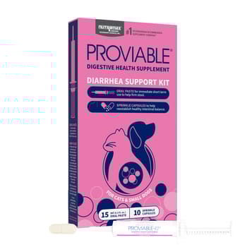 Nutramax Proviable Probiotics for Dogs and Cats Diarrhea Support Kit Digestive Health Supplement with Multiple Strains of Bacteria Plus Prebiotics Kaolin and Pectin Cats and Small Dogs, 15 mL Paste and 10 Capsules-product-tile