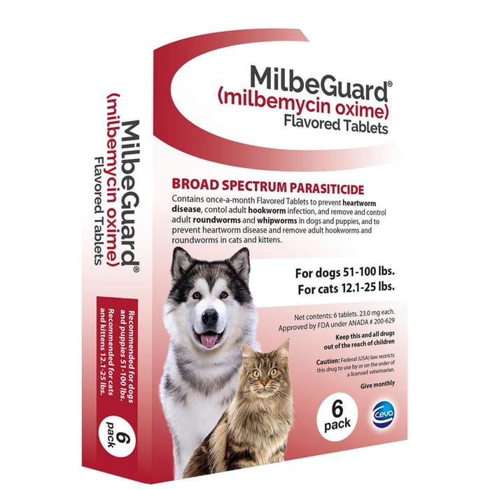 MilbeGuard - Generic to Interceptor 6 pk Extra Large Dogs 51-100 lbs or Cats 12.1-25 lbs product detail number 1.0