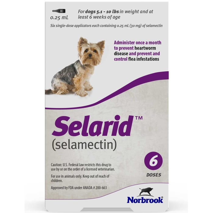 Selarid (selamectin) Dogs 5.1-10 lbs 6 pk product detail number 1.0