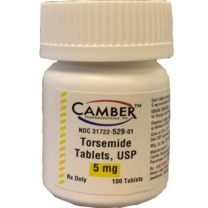 Torsemide 5 mg Tablet 100 ct product detail number 1.0