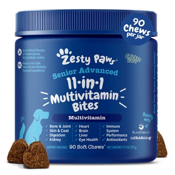 Zesty Paws Senior Advanced 11-in-1 Multivitamin Bites Soft Chew Supplement for Dogs - Chicken&nbsp;- 90 Count-product-tile