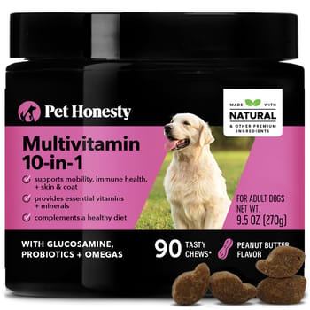 Pet Honesty Multivitamin 10-in-1 Peanut Butter Flavored Soft Chews Daily Vitamin Supplement for Dogs 90 Count-product-tile