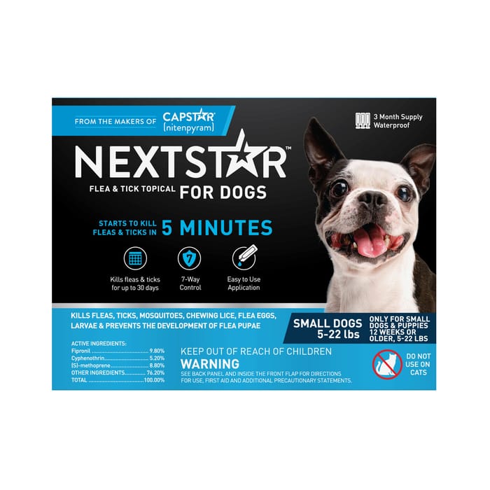 Nextstar Flea and Tick Topical for Dogs 5-22 pounds 3 Count product detail number 1.0