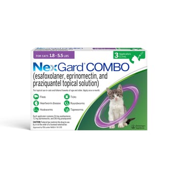 NexGard COMBO Topical for Cats - 1.8 to 5.5 lbs - 3 Doses-product-tile