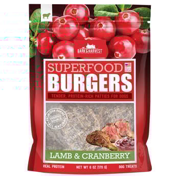 Bark & Harvest SuperFood Burgers Lamb & Cranberry Flavor Dog Chew Treats 6 oz Bag-product-tile