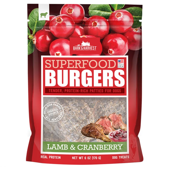 Bark & Harvest SuperFood Burgers Lamb & Cranberry Flavor Dog Chew Treats 6 oz Bag product detail number 1.0