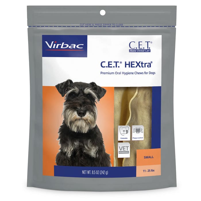 C.E.T. HEXtra Premium Oral Hygiene Chews Dog Dental Treats Small 11-25 lbs - 30 Count product detail number 1.0