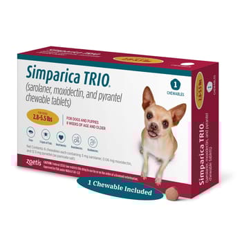 Simparica TRIO - Chewable Tablets for Dogs 1pk 2.8-5.5 lbs Chew-product-tile