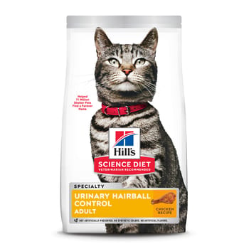 Hill's Science Diet Adult Urinary Hairball Control Chicken Recipe Dry Cat Food - 7 lb Bag-product-tile