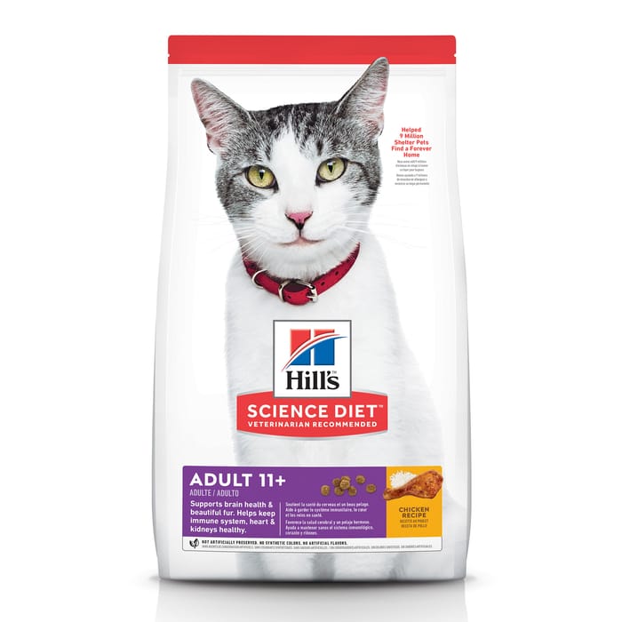 Hill's Science Diet Adult 11+ Senior Chicken Recipe Dry Cat Food - 7 lb Bag product detail number 1.0