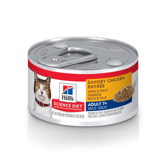 Hill's Science Diet Adult 7+ Savory Chicken Entree Wet Cat Food - 2.9 oz Cans - Case of 24 product detail number 1.0