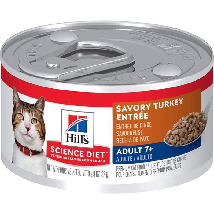 Hill's Science Diet Adult 7+ Savory Turkey Entree Wet Cat Food - 2.9 oz Cans - Case of 24 product detail number 1.0