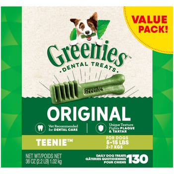 GREENIES Original TEENIE Natural Dental Dog Treats  - 36 oz. Pack (130 Treats)-product-tile