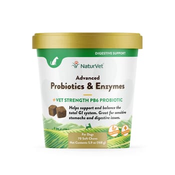 NaturVet Advanced Probiotics and Enzymes Plus Vet Strength PB6 Probiotic Supplement for Dogs - 70 ct Soft Chews-product-tile