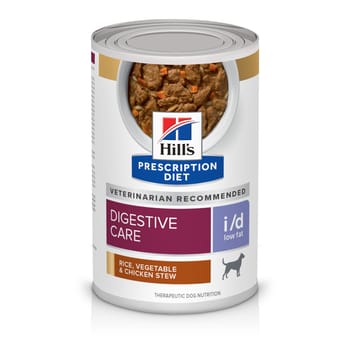 Hill's Prescription Diet i/d Low Fat Digestive Care Rice, Vegetable & Chicken Stew Wet Dog Food - 12.5 oz Cans - Case of 12-product-tile